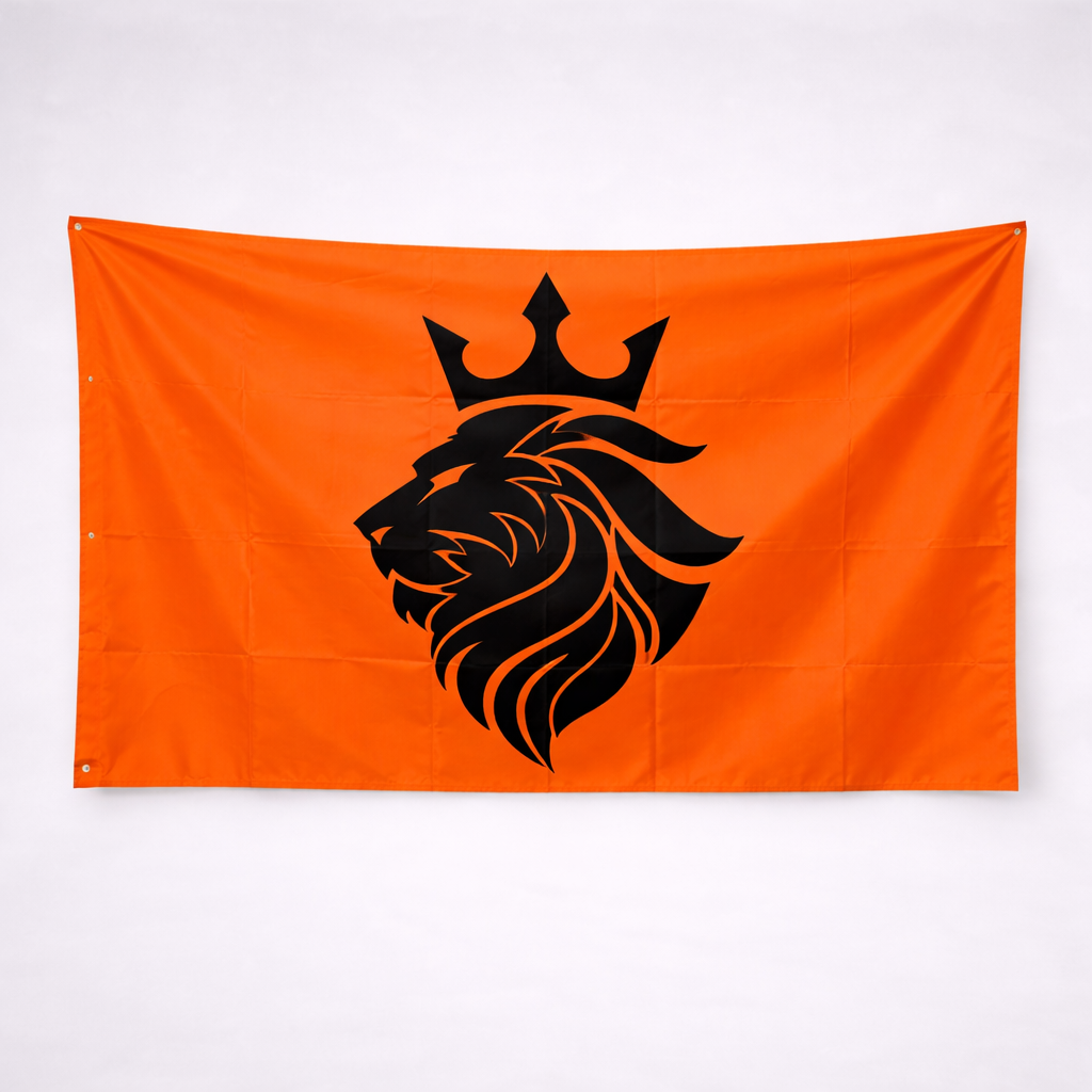 Oranje Corner Vlag Zwart