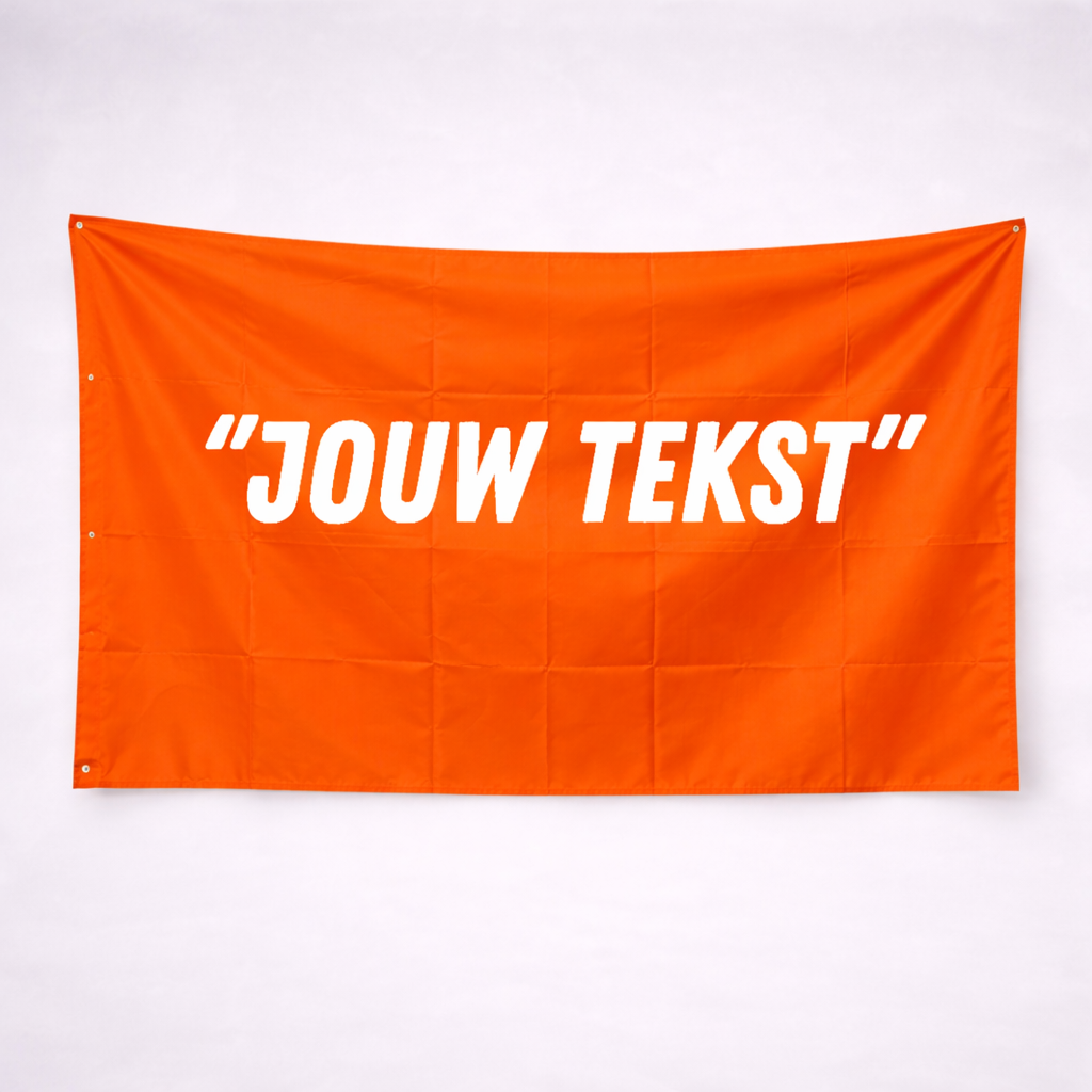 Custom Tekst Oranje Vlag