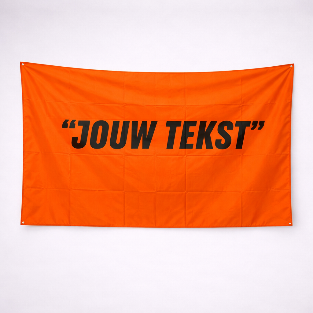 Custom Tekst Oranje Vlag