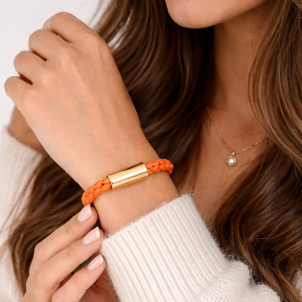 Handgeweven Leren Armband