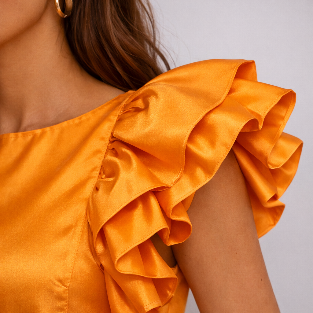 Ruffle Satin Premium