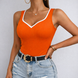 White Line Star Ruffle Top
