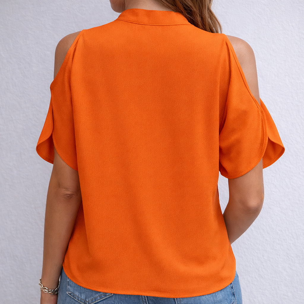 Cut-Out Tie Neck