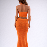 Hollow Out Crossover Knit Set