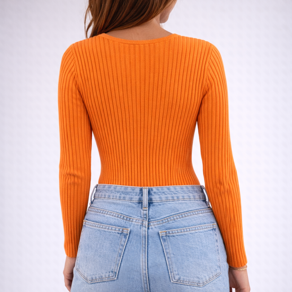 Ribbed Long Sleeve Bodysuit