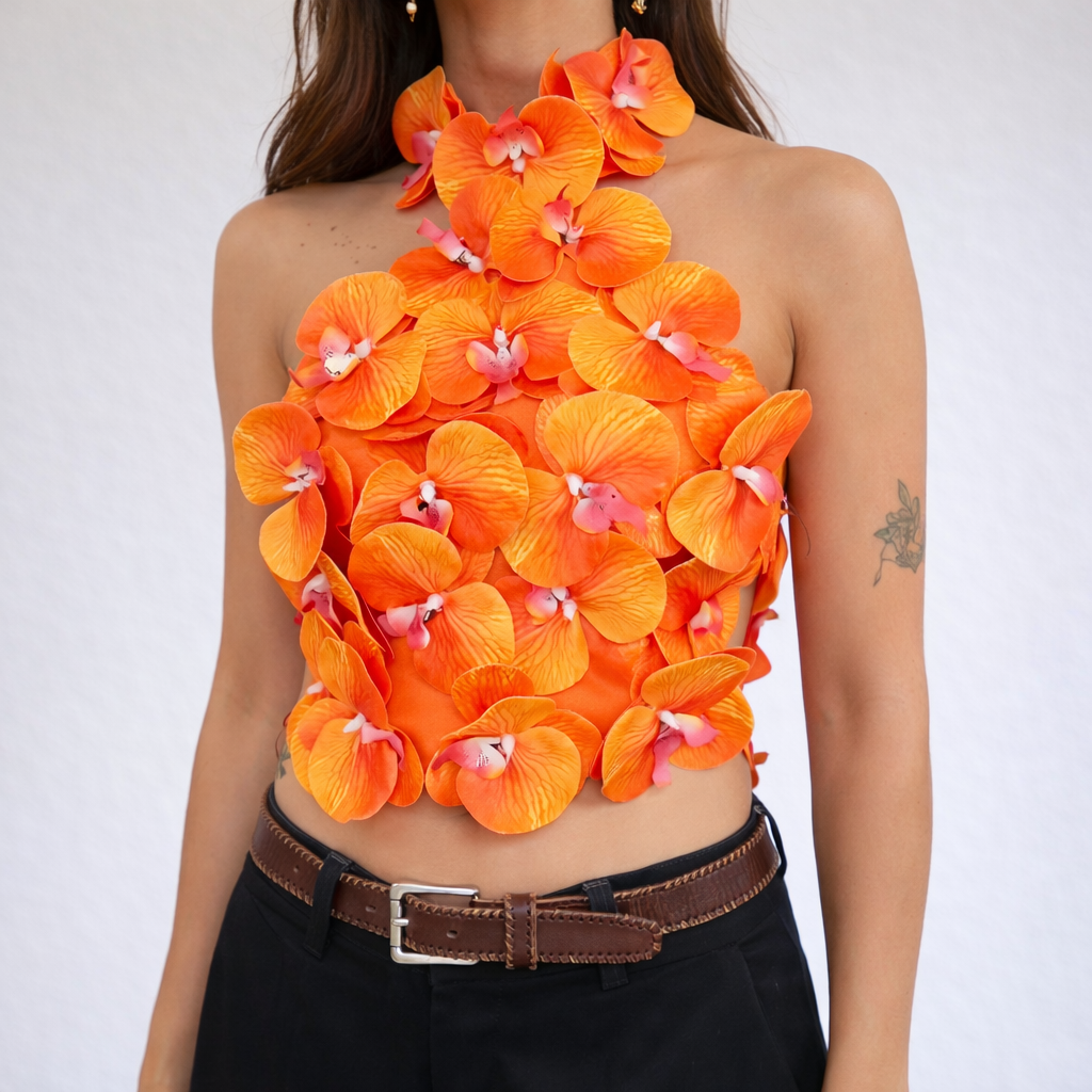 Backless Floral Bodycon