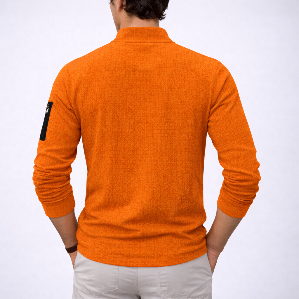 Grid Zip Sweater